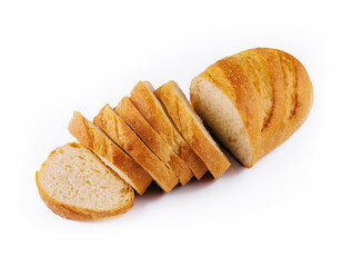 Sliced bread isolated on white background