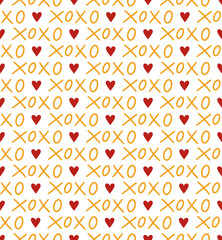 Happy Valentine's Day. Beautiful seamless pattern with herts. Vector illustration.