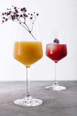 Summer fresh yellow and red cocktail