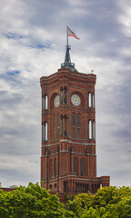 Berlin, Germany - June 29, 2022: The red town hall (Rotes Rathaus), Imposing city hall in...