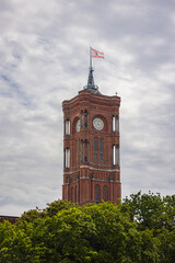 Berlin, Germany - June 29, 2022: The red town hall (Rotes Rathaus), Imposing city hall in...