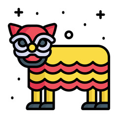 Lion dance vector design isolated on white background