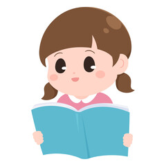 読書をする女の子のイラスト