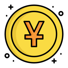 Obraz premium Chinese yen coin vector design in modern style