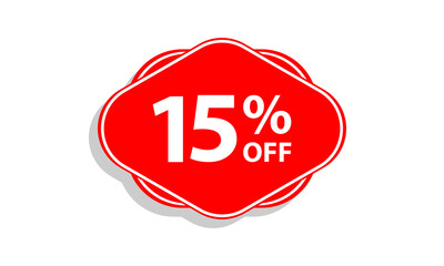 15 offer tag discount vector icon stamp