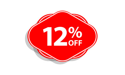 12 offer tag discount vector icon stamp