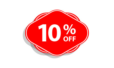 10 offer tag discount vector icon stamp