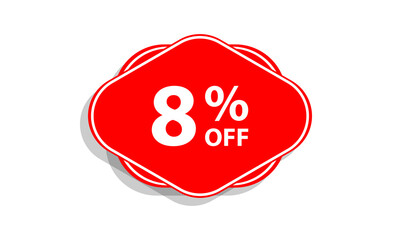 8 offer tag discount vector icon stamp