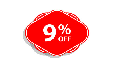 9 offer tag discount vector icon stamp