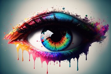 Rainbow Colors Eyes Generative AI