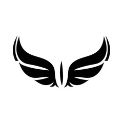 Falcon tattoo symbol black illustration template vector.