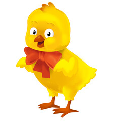 happy easter chicken smiling isolated illustration