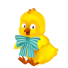 happy easter chicken smiling isolated illustration