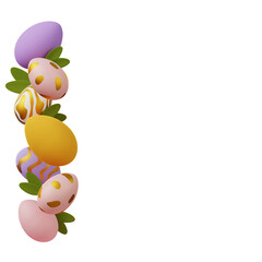 3d Easter eggs on a transparent background