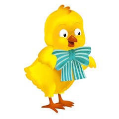 happy easter chicken smiling isolated illustration