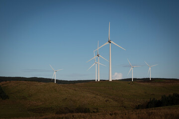 Wind turbines farm, Coleraine mountain.  Eco friendly energy production.