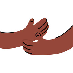 Hands hugs vector illustration in flat style isolated on white background