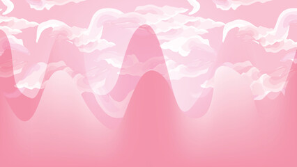 Pink mountains with clouds
