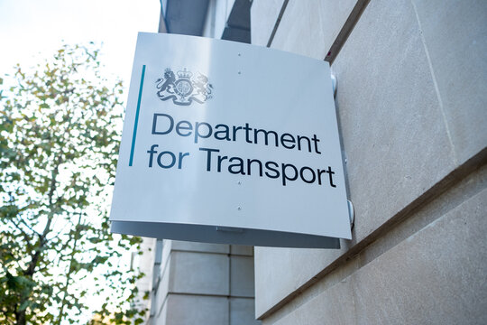 London- November 2022: Department for Transport logo and entrance sign- a UK government department office located on Horseferry Road in Westminster