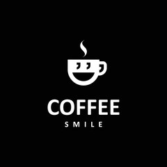 coffee smile logo design vector illustration