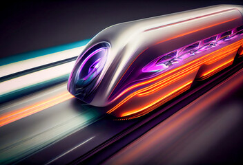 A High-Speed Hyperloop with Hologram Lighting. (Ai technology)