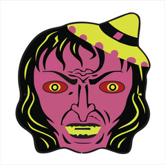 Pulled Skin Face Zombie Halloween Vector illustrations for your work Logo, mascot merchandise t-shirt, stickers and Label designs, poster, greeting cards advertising business company or brands.