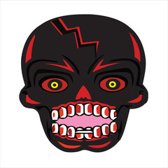 Pulled Skin Face Zombie Halloween Vector illustrations for your work Logo, mascot merchandise t-shirt, stickers and Label designs, poster, greeting cards advertising business company or brands.