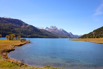 The Lake Silvaplana is a lake in the Upper-Engadine valley of Grisons in Switerland