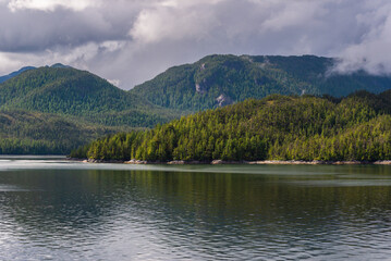 nature sceneries on the cruise from Port Hardy to Prince Rupert, British Columbia, Canada