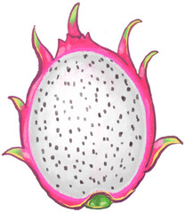 white pitaya cut half