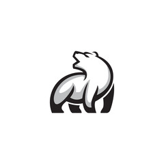 bear silhouette black logo concept template