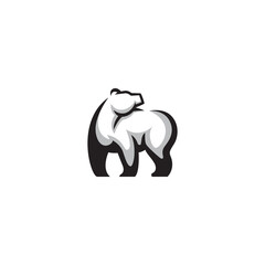 bear silhouette black logo concept template