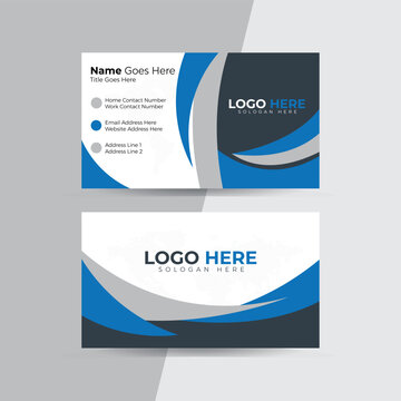 Clean Double-sided Business Card Template. with Flat Design Vector Illustration.