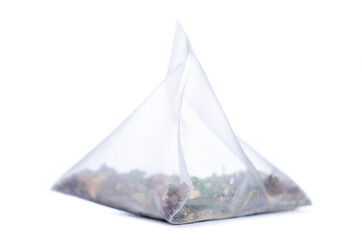 herbal tea bag on white background isolation