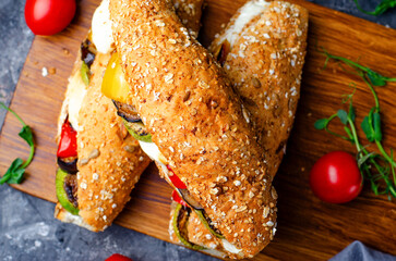 Grilled Vegetables and Mozzarella Cheese Sandwiches, Panini, Delicious breakfast or snack, Clean eating, Dieting