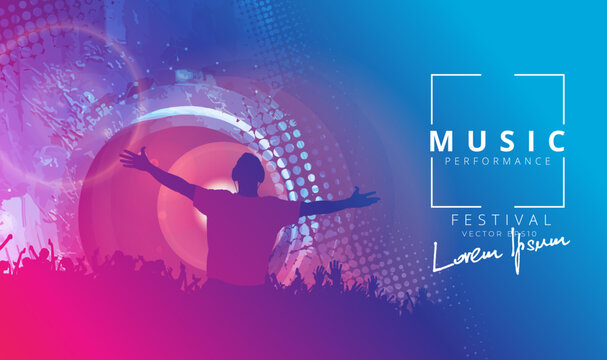 Silhouette of a party crowd - vector illustration