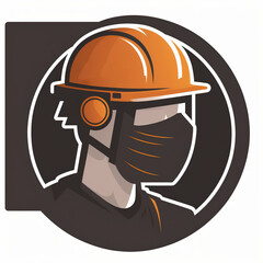 Wearing the working personal protective equipment or safety PPE, industrial working symbol. 2D vector icon on white background. Generative Ai image.