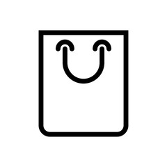 Shopping bag icon line isolated on white background. Black flat thin icon on modern outline style. Linear symbol and editable stroke. Simple and pixel perfect stroke vector illustration