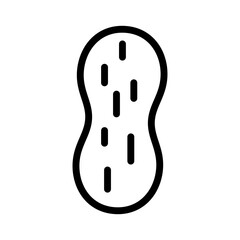 Peanut icon line isolated on white background. Black flat thin icon on modern outline style. Linear symbol and editable stroke. Simple and pixel perfect stroke vector illustration