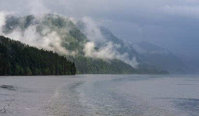 nature sceneries on the cruise from Port Hardy to Prince Rupert, British Columbia, Canada