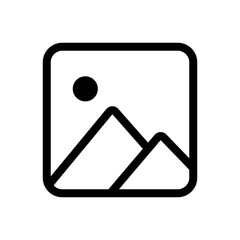 Photos icon line isolated on white background. Black flat thin icon on modern outline style. Linear symbol and editable stroke. Simple and pixel perfect stroke vector illustration