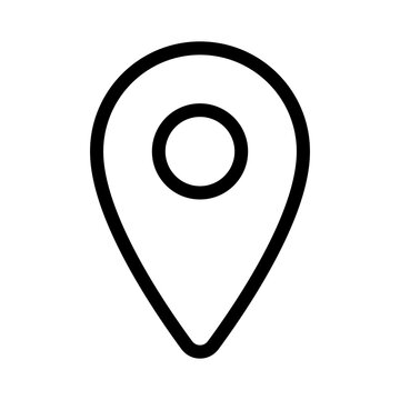 recommend clip art: Location icon line isolated on white background. Black flat thin icon on modern outline style. Linear symbol and editable stroke. Simple and pixel perfect stroke vector illustration