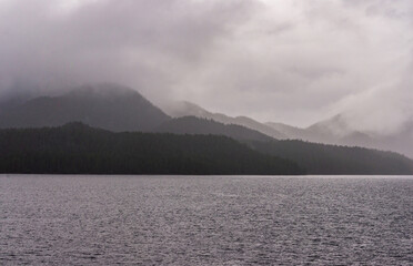 nature sceneries on the cruise from Port Hardy to Prince Rupert, British Columbia, Canada