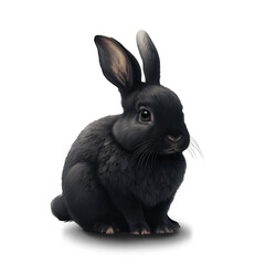 Black rabbit year 2023. Cute black rabbit. Bunny.