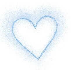 Fototapeta na wymiar Blue glitter hand-drawn heart