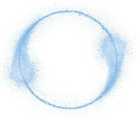 Blue glitter hand-drawn round circle