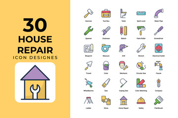Obraz premium House Repair Icons Set vector design