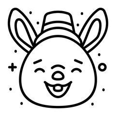 Beautifully vector design of smiling rabbit in modern style
