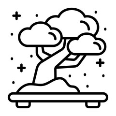 Bonsai tree vector design in trendy style