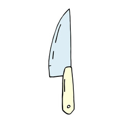 Vector illustration of knife isolated on a white. Doodle style